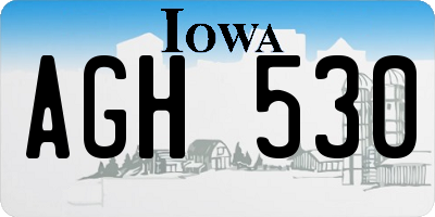 IA license plate AGH530