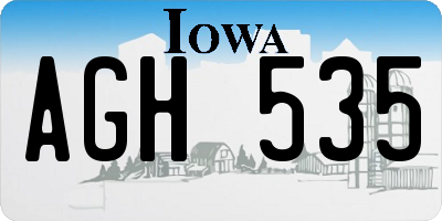 IA license plate AGH535