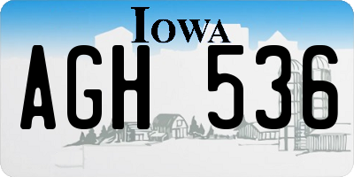 IA license plate AGH536