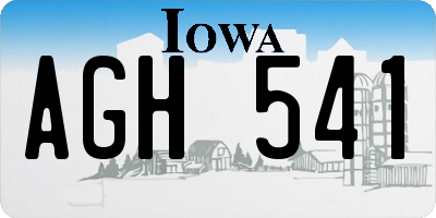IA license plate AGH541