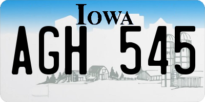 IA license plate AGH545
