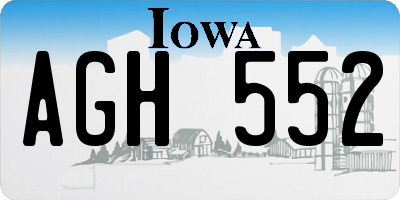 IA license plate AGH552