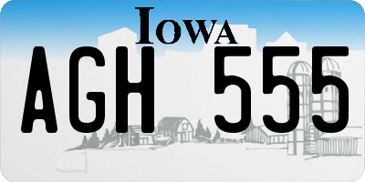 IA license plate AGH555