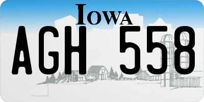 IA license plate AGH558