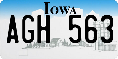 IA license plate AGH563