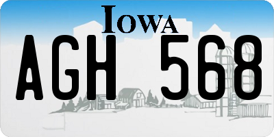 IA license plate AGH568
