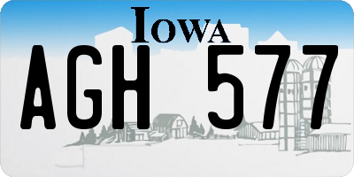 IA license plate AGH577