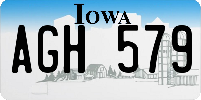 IA license plate AGH579