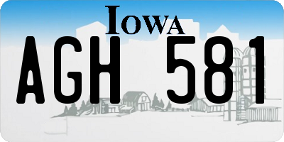 IA license plate AGH581