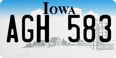 IA license plate AGH583