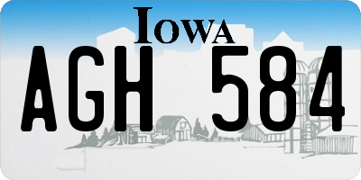 IA license plate AGH584