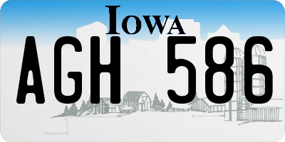 IA license plate AGH586