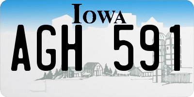 IA license plate AGH591