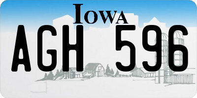 IA license plate AGH596