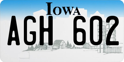 IA license plate AGH602