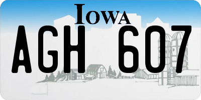 IA license plate AGH607