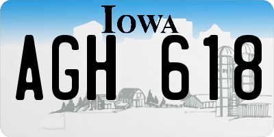 IA license plate AGH618
