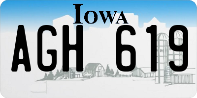 IA license plate AGH619