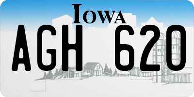 IA license plate AGH620