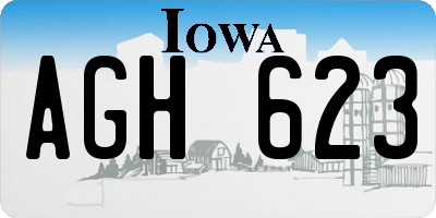 IA license plate AGH623