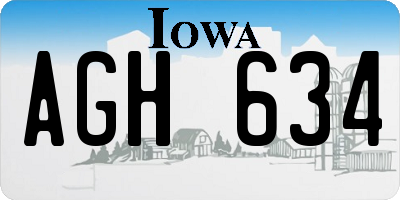 IA license plate AGH634