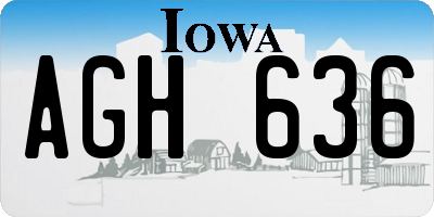 IA license plate AGH636