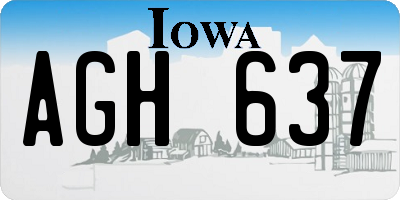 IA license plate AGH637