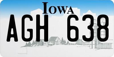 IA license plate AGH638