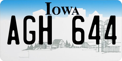 IA license plate AGH644