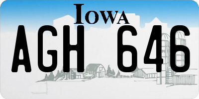 IA license plate AGH646