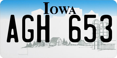 IA license plate AGH653