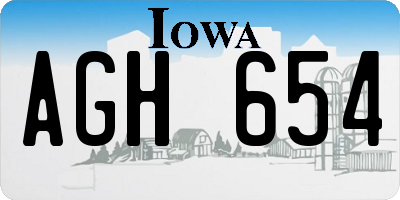 IA license plate AGH654