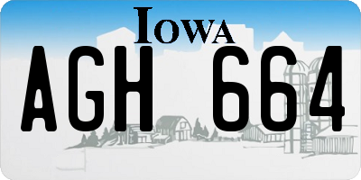 IA license plate AGH664