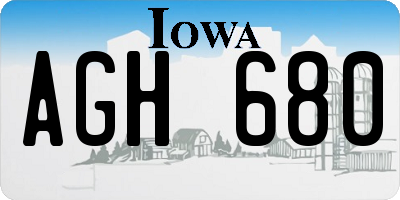IA license plate AGH680