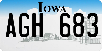 IA license plate AGH683