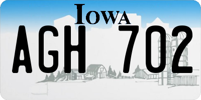 IA license plate AGH702