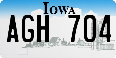 IA license plate AGH704