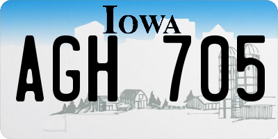 IA license plate AGH705