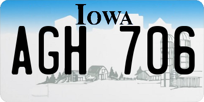 IA license plate AGH706