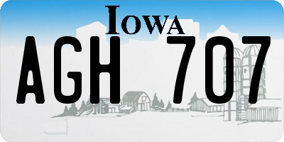 IA license plate AGH707
