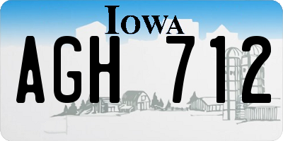 IA license plate AGH712