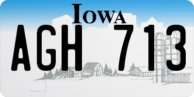 IA license plate AGH713