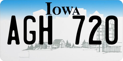 IA license plate AGH720