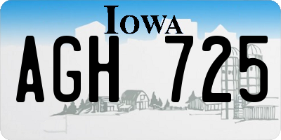 IA license plate AGH725