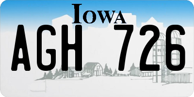 IA license plate AGH726