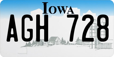 IA license plate AGH728