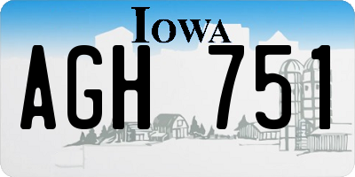 IA license plate AGH751