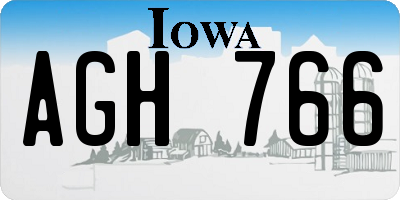 IA license plate AGH766