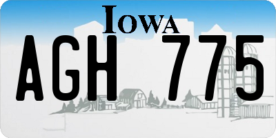 IA license plate AGH775