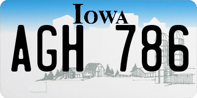 IA license plate AGH786